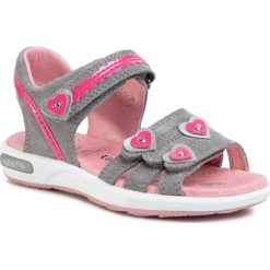 Sandały SUPERFIT - 6-06133-25 S Hellgrau/Rosa. Szare sandały dziewczęce Superfit, z zamszu, bez zapięcia. W wyprzedaży za 189,00 zł.