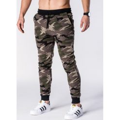 Joggery męskie: SPODNIE MĘSKIE DRESOWE MORO P634 – KHAKI