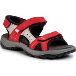 Sandały SALAMANDER - Lake 32-15501-43 Red/Grey. Czerwone klapki damskie Salamander, bez wzorów, ze skóry, bez obcasa. Za 299,00 zł.