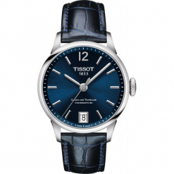 PROMOCJA ZEGAREK TISSOT T-Classic T099.207.16.047.00. Niebieskie zegarki męskie TISSOT, ze stali. W wyprzedaży za 2816,00 zł.