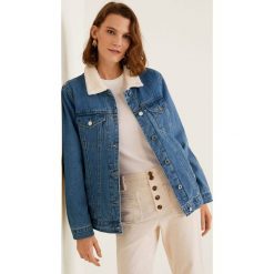 Mango - Kurtka jeansowa Borg. Szare kurtki damskie jeansowe Mango, l. Za 229,90 zł.