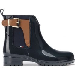 Tommy Hilfiger Kalosze Niebieski. Niebieskie kalosze damskie TOMMY HILFIGER, bez wzorów, z materiału. Za 364,95 zł.
