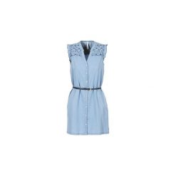 Sukienki krótkie Pepe jeans LURA. Niebieskie sukienki damskie Pepe Jeans, m, bez wzorów, z jeansu, bez kołnierzyka, z krótkim rękawem, krótkie, mini. Za 319,20 zł.