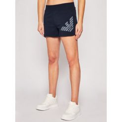 Szorty sportowe EA7 Emporio Armani 3HTS51 TJ31Z 1554. Niebieskie spodenki sportowe damskie EA7 Emporio Armani, l, bez wzorów, sportowe. W wyprzedaży za 199,00 zł.