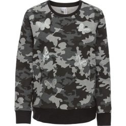 Bluzy rozpinane damskie: Bluza z cekinami bonprix czarny moro