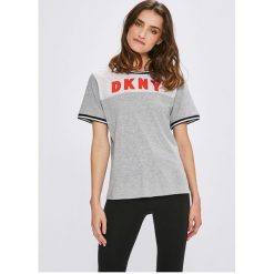 Dkny - Top piżamowy. Szare piżamy damskie marki DKNY, s, z elastanu, z krótkim rękawem. W wyprzedaży za 159,90 zł.