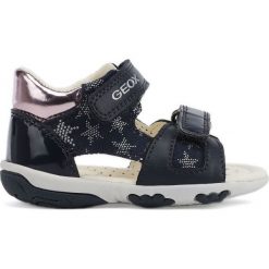 Geox - Sandały dziecięce. Niebieskie sandały dziewczęce Geox, z gumy, bez zapięcia. Za 179,90 zł.