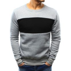Bluzy męskie: Bluza męska bez kaptura szara (bx3296)