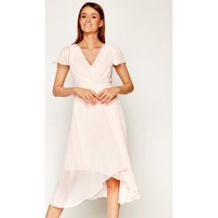 Sukienka koktajlowa DKNY DD0BI154. Różowe sukienki damskie DKNY, bez wzorów, wizytowe, bez kołnierzyka, bez rękawów. Za 639,00 zł.