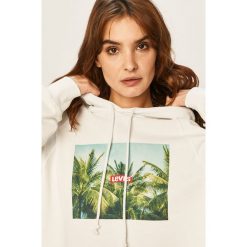 Levi's - Bluza. Białe bluzy damskie Levi's®, s, z nadrukiem, z bawełny, bez rękawów, z kapturem. Za 319,90 zł.