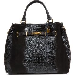 Torebki klasyczne damskie: Skórzana torebka w kolorze czarnym – 33 x 28 x 17 cm
