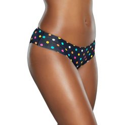 Happy Socks - Figi Dot Cheeky. Czarne figi marki Happy Socks, s, z elastanu. W wyprzedaży za 54,90 zł.