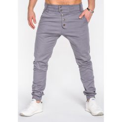 SPODNIE MĘSKIE JOGGERY P480 - SZARE. Szare joggery męskie Ombre Clothing, z bawełny. Za 84,00 zł.