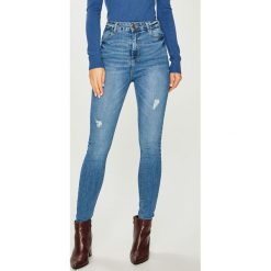 Answear - Jeansy. Niebieskie jeansy damskie ANSWEAR, s, z podwyższonym stanem. W wyprzedaży za 69,90 zł.