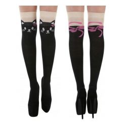 Pamela Mann Cat Over The Knee Socks with Tail Zakolanówki czarny. Czarne skarpetki damskie Pamela Mann. Za 32,90 zł.