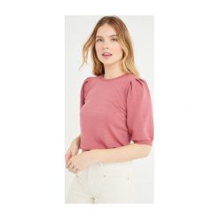Bluza damska. Bluzy damskie Promod, bez wzorów, z jeansu, z krótkim rękawem, krótkie, bez kaptura. Za 89,90 zł.