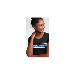 Koszulka treningowa damska TSDF152 - głęboka czerń. Szare t-shirty damskie marki 4f, z materiału. W wyprzedaży za 59,99 zł.
