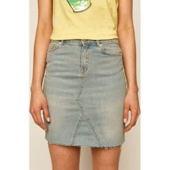 Only - Spódnica jeansowa. Niebieskie spódniczki damskie ONLY, na co dzień, s, bez wzorów, z elastanu, casualowe, z podwyższonym stanem, mini, ołówkowe. W wyprzedaży za 59,90 zł.