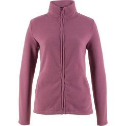 Bluza rozpinana z polaru z wpuszczanymi kieszeniami bonprix matowy jeżynowy. Fioletowe bluzy sportowe damskie bonprix, bez wzorów, z polaru, bez rękawów, bez kaptura. Za 27,99 zł.