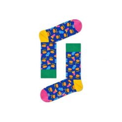 Skarpetki Happy Socks - Junk Food (HAM01-6000). Szare skarpetki damskie marki Happy Socks, w kolorowe wzory, z bawełny. Za 34,90 zł.