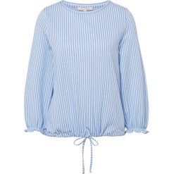 Bluzka w kolorze błękitno-białym. Niebieskie bluzki damskie Tom Tailor, s, w paski, z okrągłym kołnierzem, bez rękawów. W wyprzedaży za 49,95 zł.