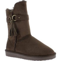 Buty zimowe damskie: Kozaki „Creede” w kolorze ciemnobrązowym