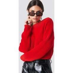 Glamorous Sweter z dzianiny - Red. Czerwone swetry damskie marki Glamorous, bez wzorów, z dzianiny, z długim rękawem, długie, bez kaptura. Za 141,95 zł.