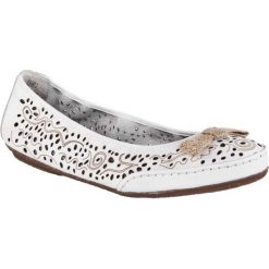 Baleriny damskie: Baleriny RIEKER – 41456-81 Biały