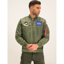 Kurtka bomber Alpha Industries Nasa 166107. Zielone kurtki męskie Alpha Industries, m, bez wzorów, z nylonu, bez kaptura. W wyprzedaży za 569,00 zł.