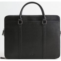 Mango Man - Torba New York. Czarne torby męskie skórzane Mango Man, w paski, z poliesteru, biznesowe. Za 249,99 zł.