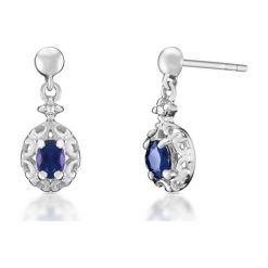 Kolczyki damskie: Kolczyki Białe Złoto – złoto białe 375, Diament 0,02ct…