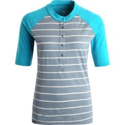 Topy sportowe damskie: Mons Royale PHOENIX Koszulka sportowa lead stripe/aqua