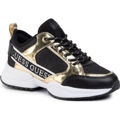 Sneakersy GUESS - Breeta FL5BRE FAM12 GOLD. Czarne półbuty damskie Guess, ze skóry ekologicznej. Za 549,00 zł.