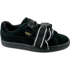 Puma Suede Heart Satin II 364084-01 37,5 Czarne. Czarne buty sportowe damskie Puma, bez wzorów, ze skóry, sportowe, puma suede. W wyprzedaży za 239,99 zł.