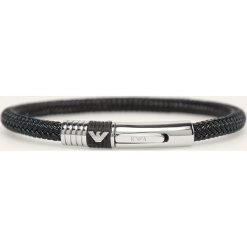 Emporio Armani - Bransoletka. Czarne bransoletki męskie Emporio Armani, ze stali. W wyprzedaży za 399,90 zł.