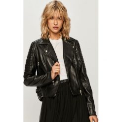 Calvin Klein Jeans - Ramoneska. Czarne kurtki damskie Calvin Klein Jeans, s, bez wzorów, z poliesteru, klasyczne, krótkie. Za 799,90 zł.