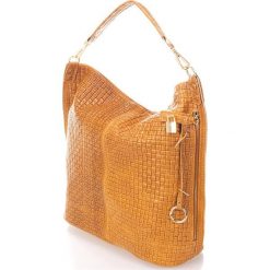 Torebki klasyczne damskie: Skórzana torebka w kolorze jasnobrązowym – 47 x 38 x 16 cm