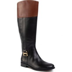 Oficerki LAUREN RALPH LAUREN - Burnell 802755645003 Black/Mid Brown. Czarne kozaki damskie Lauren Ralph Lauren, ze skóry ekologicznej, klasyczne, przed kolano, na wysokim obcasie, na obcasie, bez zapięcia. Za 1029,00 zł.