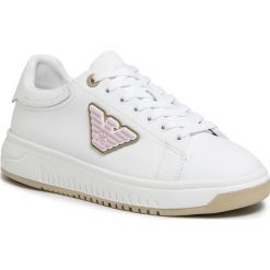 Sneakersy EMPORIO ARMANI - X3X070 XM255 R704 White/Safari. Białe półbuty damskie Emporio Armani, ze skóry. Za 1079,00 zł.