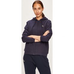 Lacoste - Bluza. Niebieskie bluzy damskie Lacoste, bez wzorów, z bawełny, bez rękawów, z kapturem. W wyprzedaży za 299,90 zł.