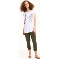 T-shirt krótki rękaw damski. Białe t-shirty damskie TROLL, s, z nadrukiem, z bawełny, bez kołnierzyka. W wyprzedaży za 19,99 zł.