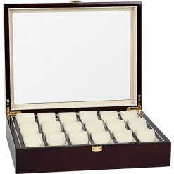 Zegarki męskie: Pudełko w kolorze brązowym na zegarki – 37,1 x 9,9 x 29,5 cm