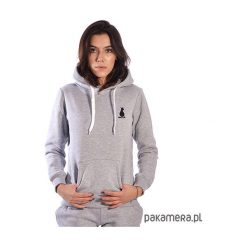 Szara Damska Bluza Z Kapturem Kangurka Z Kotem. Szare bluzy damskie Pakamera, s, bez wzorów, bez rękawów, z kapturem. Za 98,00 zł.