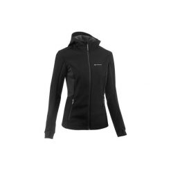 Kurtka Softshell trekkingowa Trek 500 WindWarm damska. Czarne kurtki damskie QUECHUA, xl, bez wzorów, z elastanu, bez kaptura, trekkingowe. Za 199,99 zł.