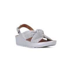 Sandały FitFlop FIT FLOP TWISS CRYSTAL SILVER. Szare sandały damskie FitFlop, bez wzorów, bez obcasa, bez zapięcia. Za 479,43 zł.