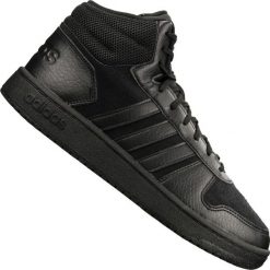 Czarne Buty adidas Hoops 2.0 Mid M B44649. Czarne buty sportowe męskie Adidas, na jesień, ze skóry, bez zapięcia, do koszykówki. W wyprzedaży za 309,00 zł.
