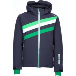 Kurtka narciarska w kolorze granatowo-zielonym. Niebieskie kurtki sportowe męskie s, z tkaniny, narciarskie. W wyprzedaży za 749,95 zł.