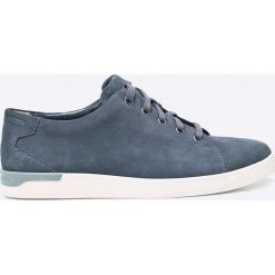 Clarks - Buty. Niebieskie buty sportowe męskie Clarks, ze skóry, na sznurówki. W wyprzedaży za 179,90 zł.