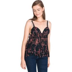 Pinko Anemone Top Niebieski. Niebieskie podkoszulki damskie Pinko, s, z aplikacjami, z wiskozy, bez kołnierzyka, bez rękawów. Za 1432,95 zł.