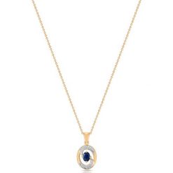 Wyjątkowy Złoty Wisiorek - złoto 585, Diament 0,006ct,szafir. Żółte zawieszki damskie W.KRUK, z szafirem, złote. Za 1190,00 zł.